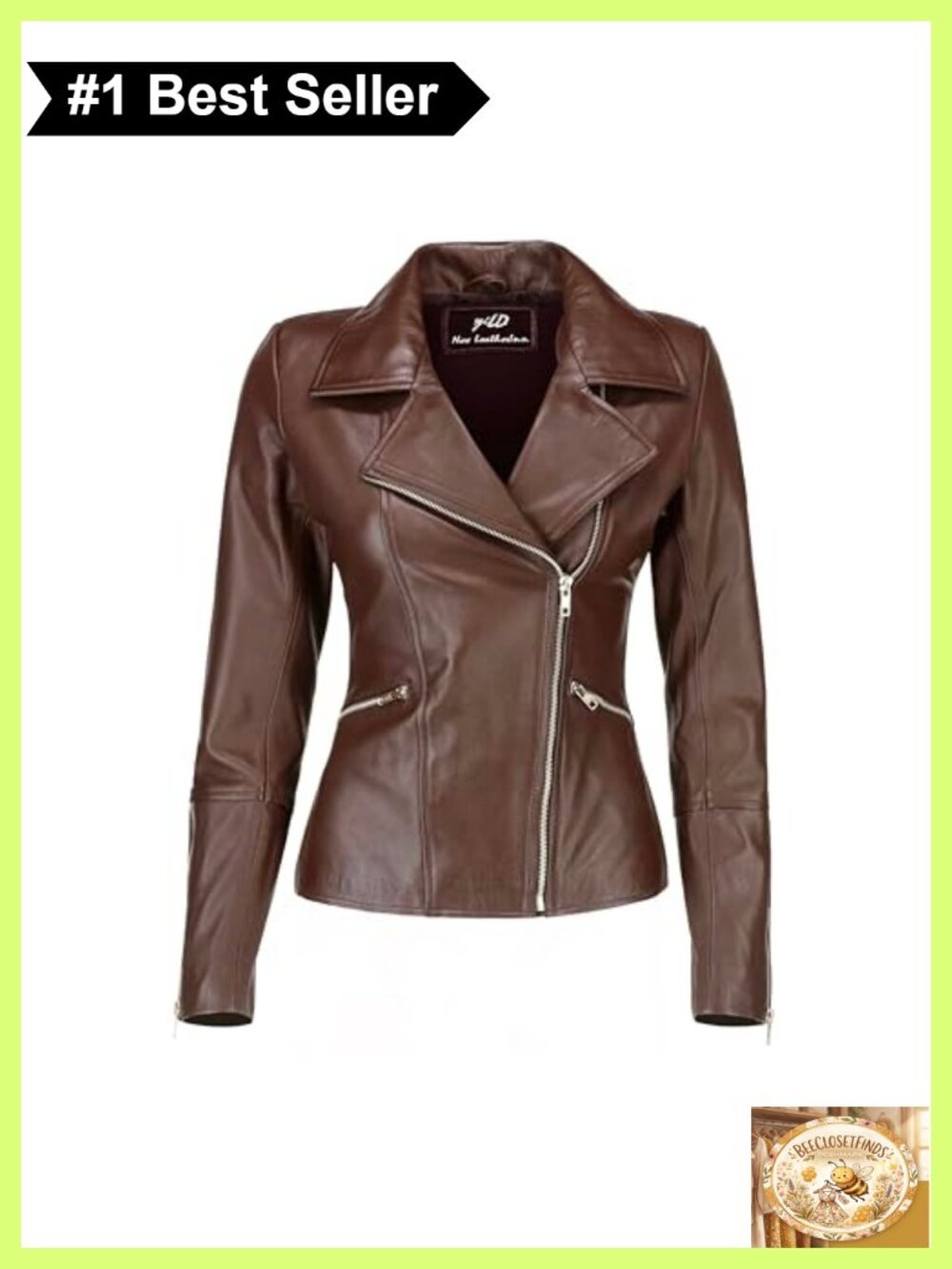Genuine Lambskin Leather Moto Biker Jacket Asymmetrical Zip